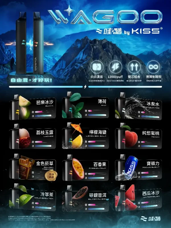 4728186de4582f414fcdb4148ffcf114 【台灣現貨】WAGOO 哇酷 KIS5 6500口 拋棄式電子煙 爆款熱銷 秒發免運 首選