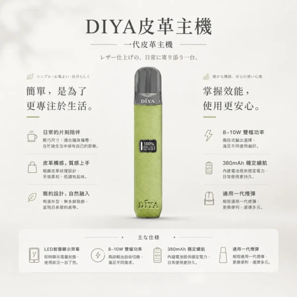 ChatGPT Image 2026年8月21日 上午02_29_08 【顏值天花板】DIYA 叮啞 一代通用皮革主機 奢華皮革手感 質感工藝 潮流必備