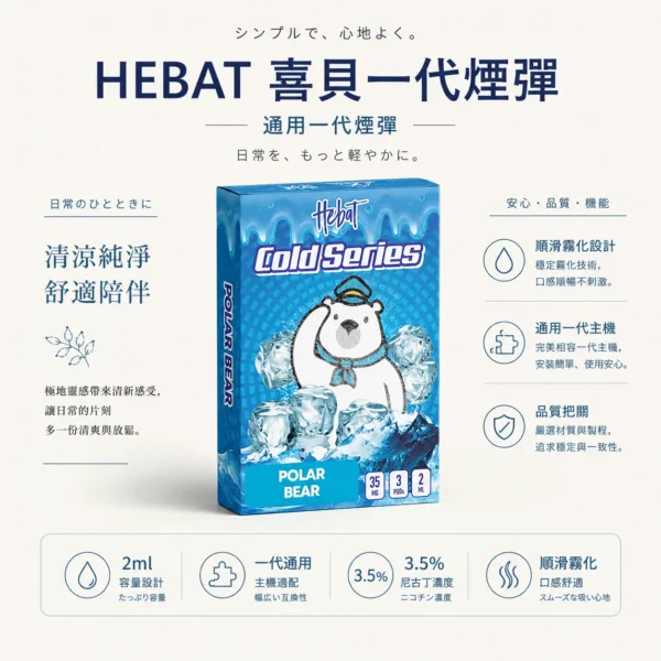 ChatGPT Image 2026年8月22日 下午07_55_42 【爆款熱推】Hebat喜貝 一代通用煙彈 2ml 3.5% 3入,老手必囤繽紛口味,台灣現貨免運