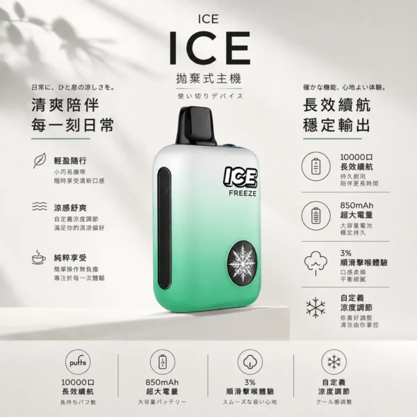 【台灣現貨】ICE 10000口 拋棄式電子煙 爆款熱銷 秒發免運 老手必備