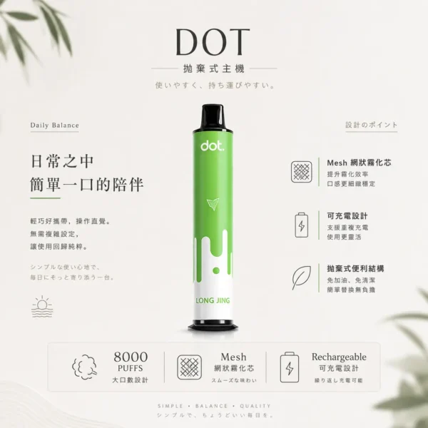 ChatGPT Image 2026年8月22日 下午06_11_21 DOT PLUS 8000口拋棄式電子煙|冰感水果清爽入喉 Mesh網芯穩定輸出可充電 口口細膩