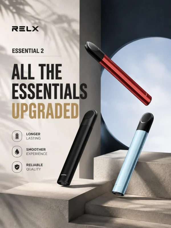 ChatGPT Image 2026年9月6日 上午01_32_13 RELX悅刻 Essential2主機 380mAh|人氣爆款必收 四五六代煙彈通用 10W最高功率與Type-C快充 現貨秒發