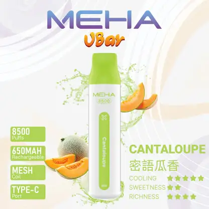 MEHA 8500口 VBar小白條 (13) MEHA VBar 魅嗨小白條 8500口拋棄式電子煙|3%尼古丁鹽黃金配方 冰爽水果清爽極致體驗