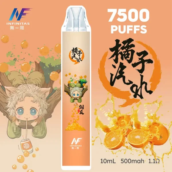 【INF無限 7500口 鬼滅系列 拋棄式】 鬼滅之刃 聯名限定款 7500口 (12) inf 無限 鬼滅之刃聯名 拋棄式 7500口 10ml大容量 1.1歐姆細膩飽滿 Mesh芯順滑隨身享受