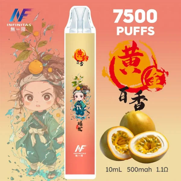 【INF無限 7500口 鬼滅系列 拋棄式】 鬼滅之刃 聯名限定款 7500口 (7) inf 無限 鬼滅之刃聯名 拋棄式 7500口 10ml大容量 1.1歐姆細膩飽滿 Mesh芯順滑隨身享受